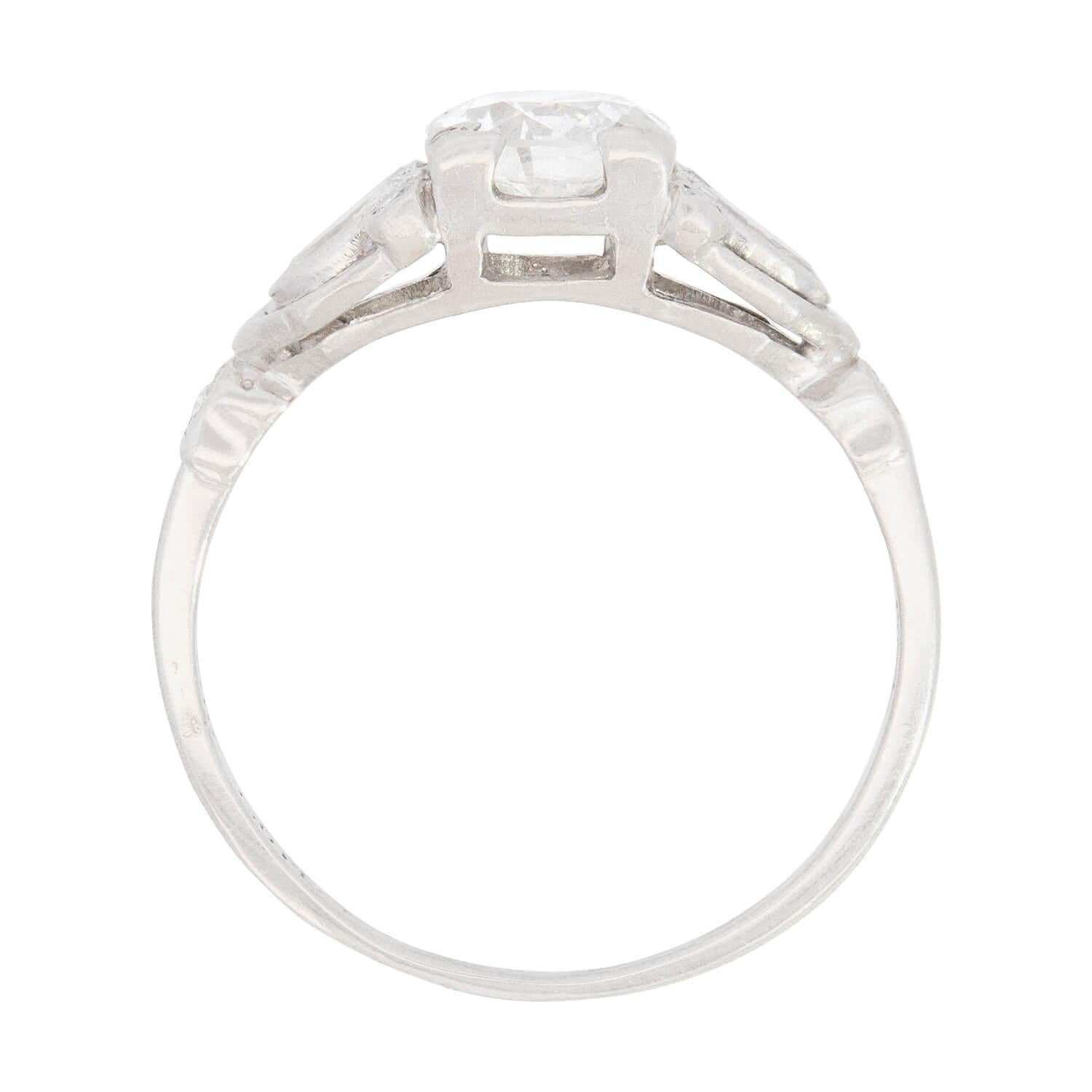 Art Deco Platinum Diamond Engagement Ring 0.70ct