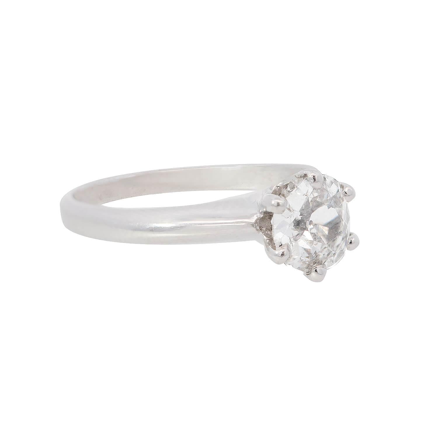 Art Deco 14k Diamond Engagement Ring 0.78ct