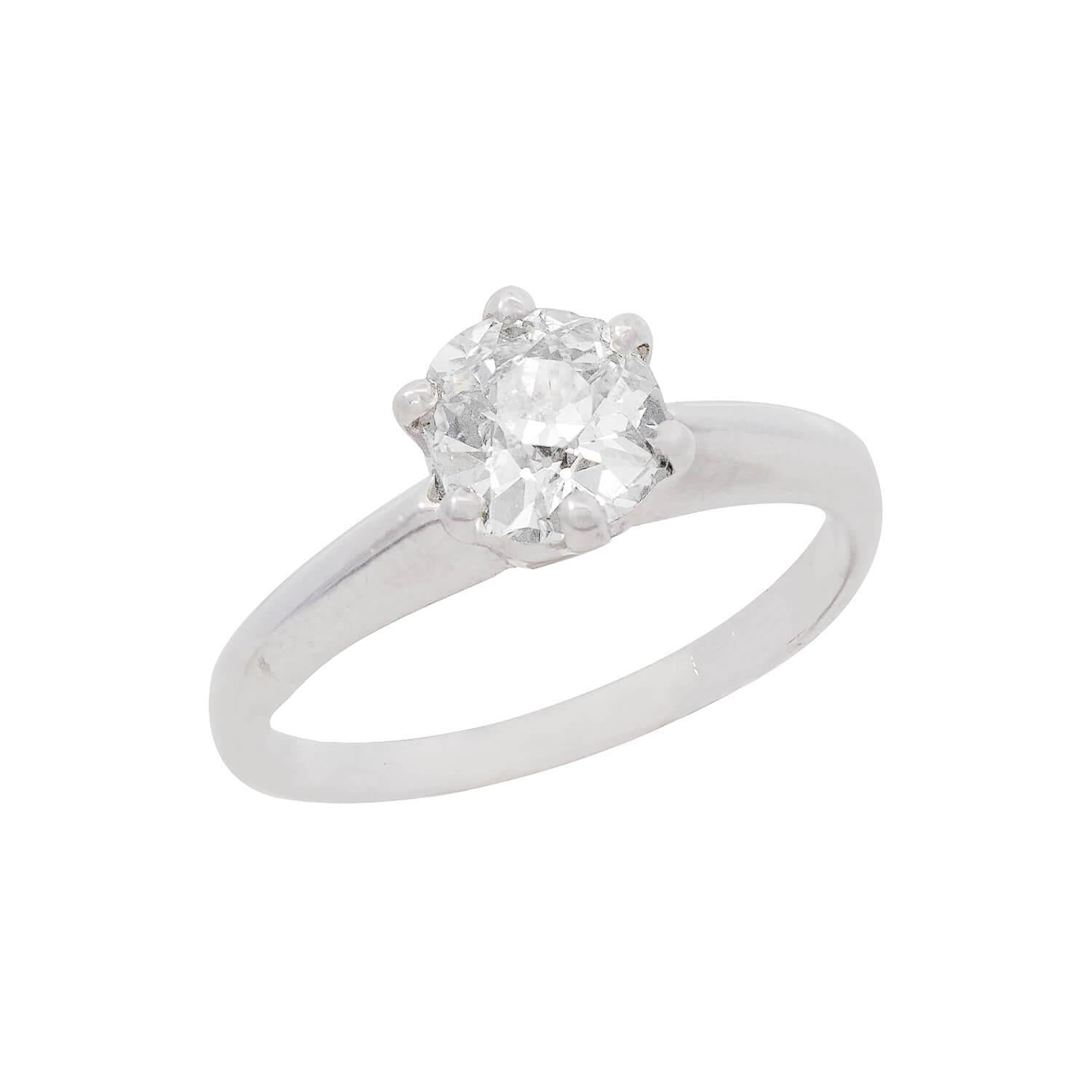 Art Deco 14k Diamond Engagement Ring 0.78ct