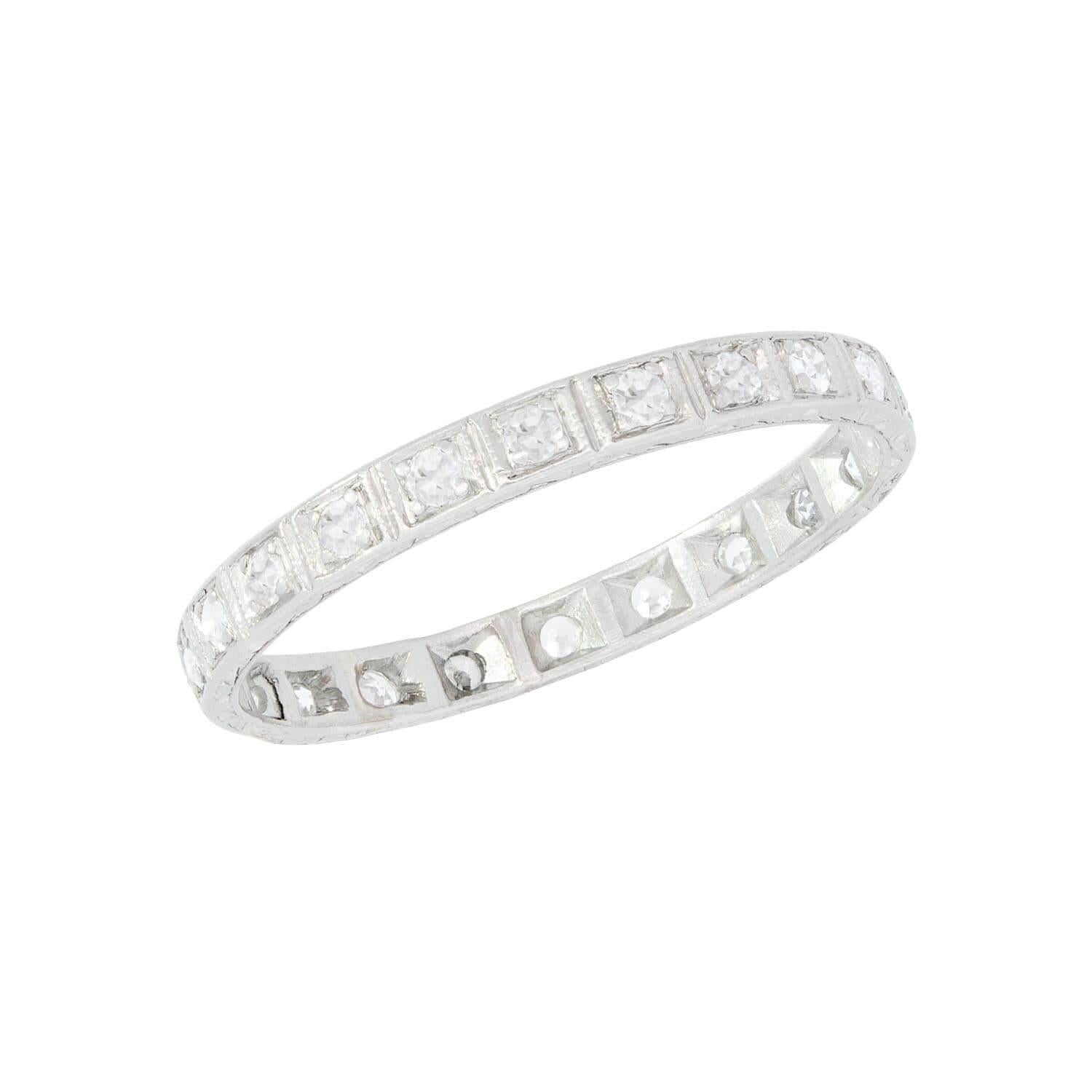 Art Deco Platinum Diamond Eternity Band