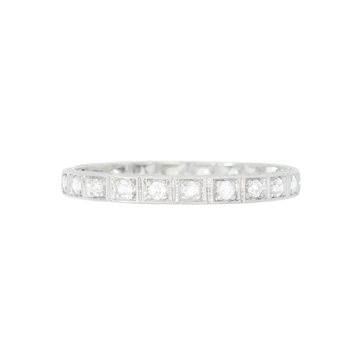 Art Deco Platinum Diamond Eternity Band