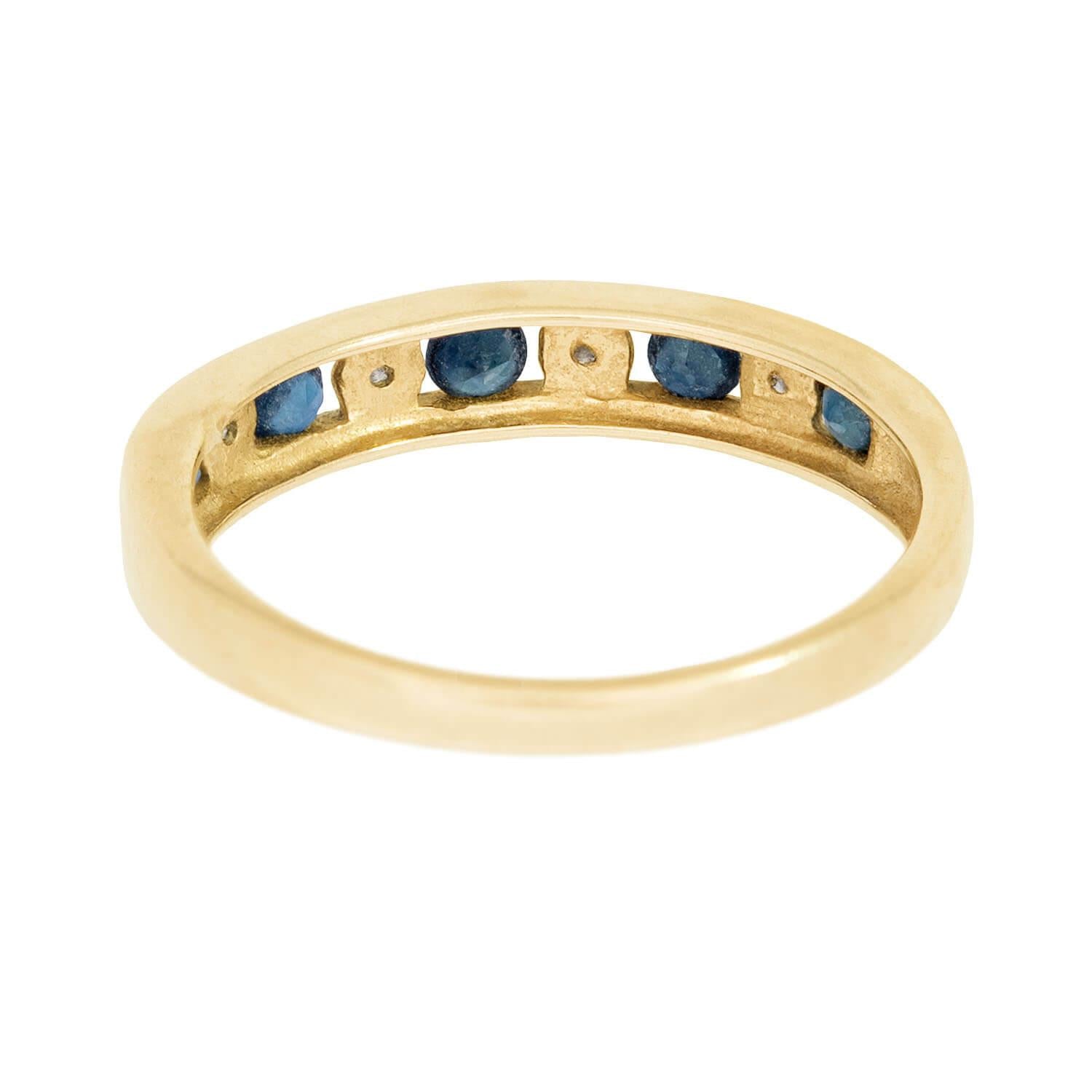 Estate 14k Sapphire and Diamond Band