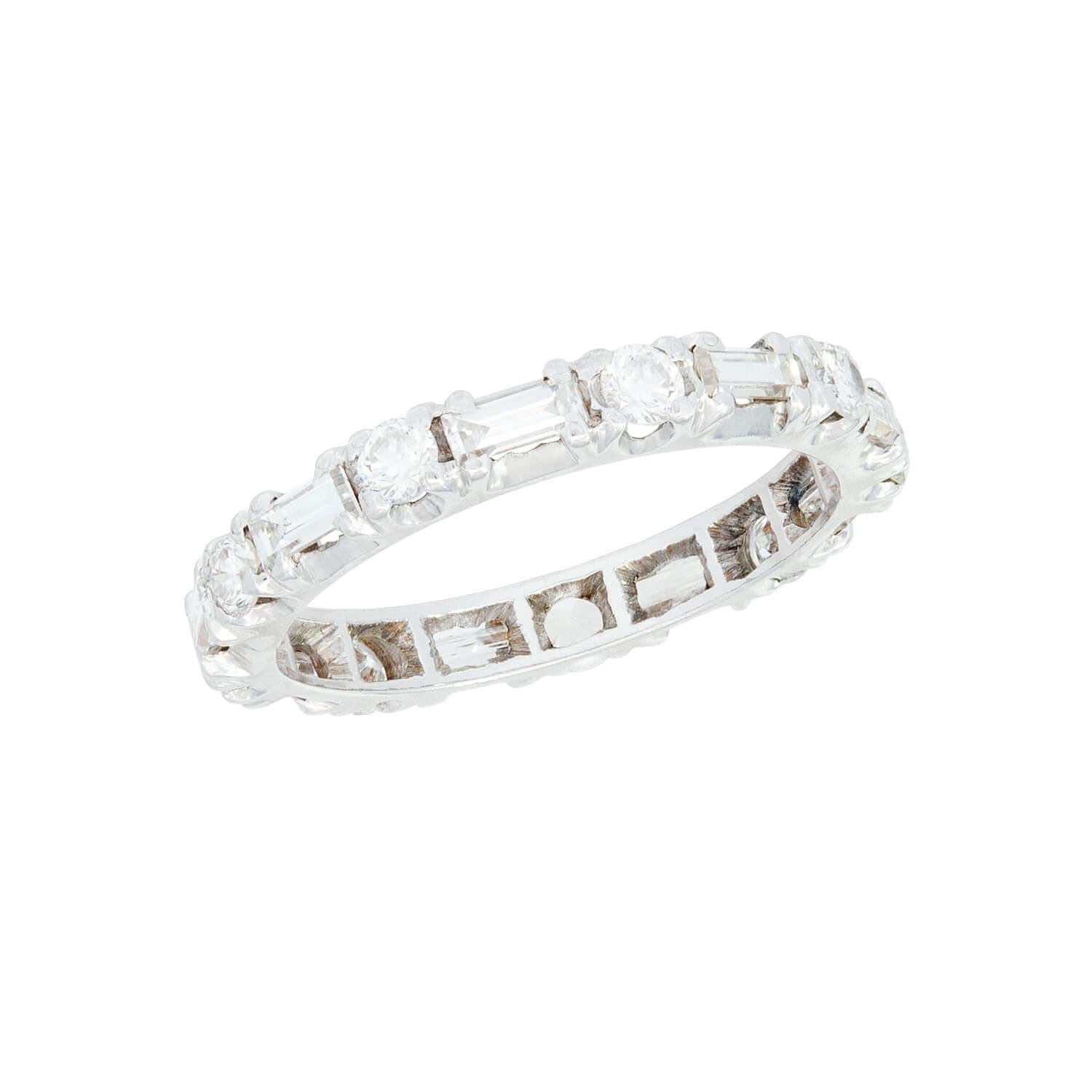 Estate Platinum Mixed Cut Diamond Eternity Band