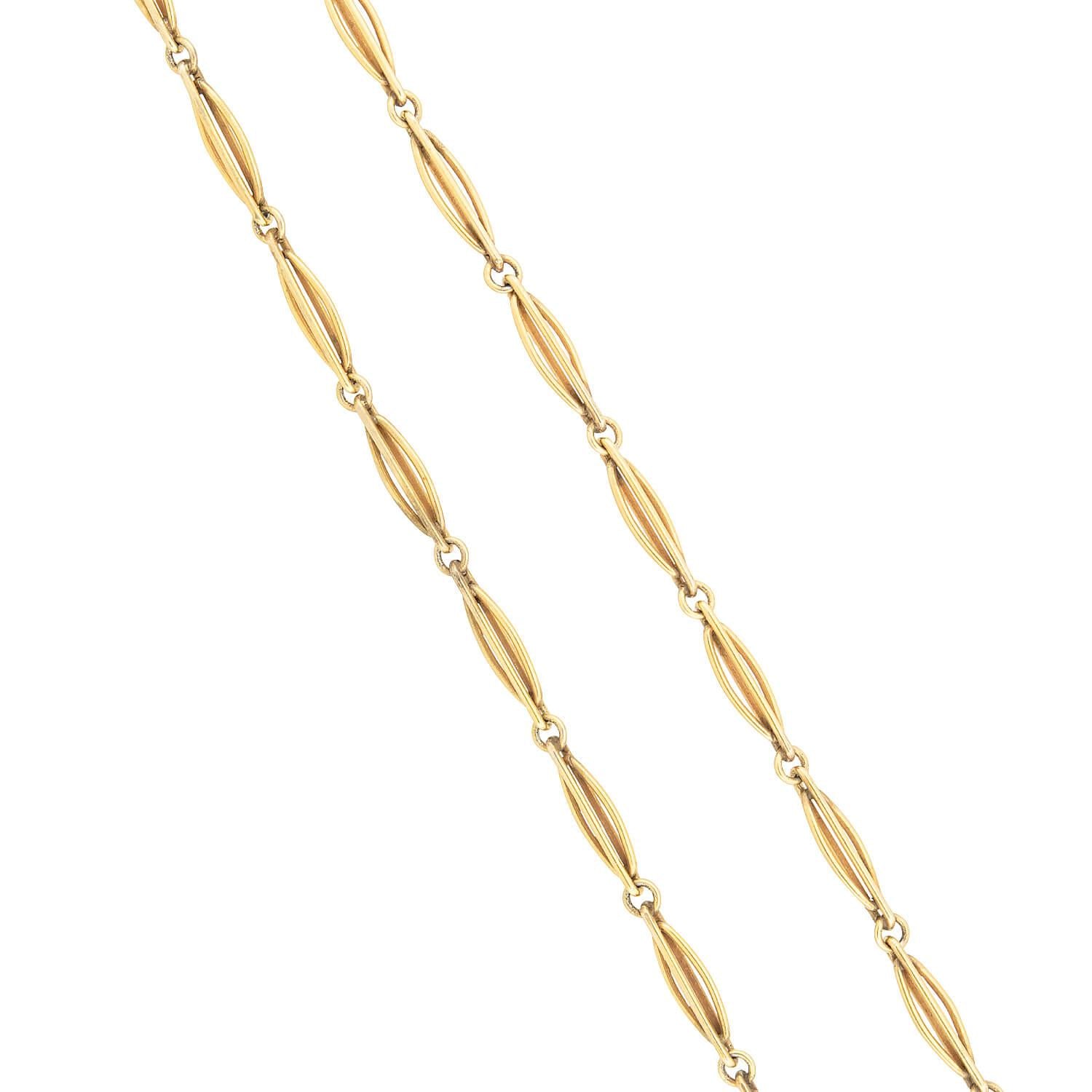 Edwardian French 18k Paperclip Chain 54"