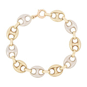 UNO A ERRE Estate 14k Mixed Metal Anchor Link Bracelet