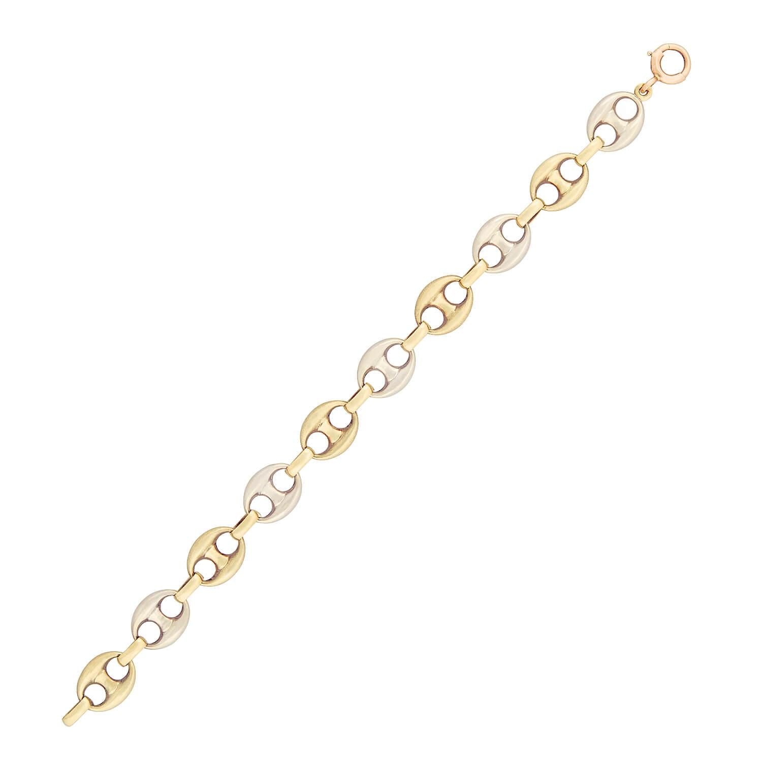 UNO A ERRE Estate 14k Mixed Metal Anchor Link Bracelet