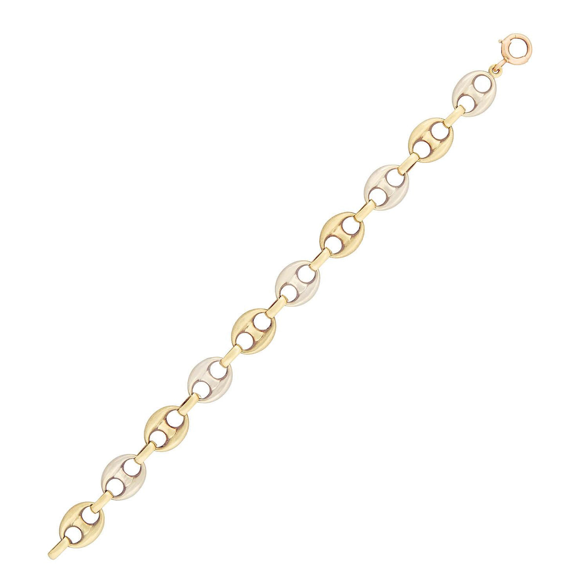 UNO A ERRE Estate 14k Mixed Metal Anchor Link Bracelet