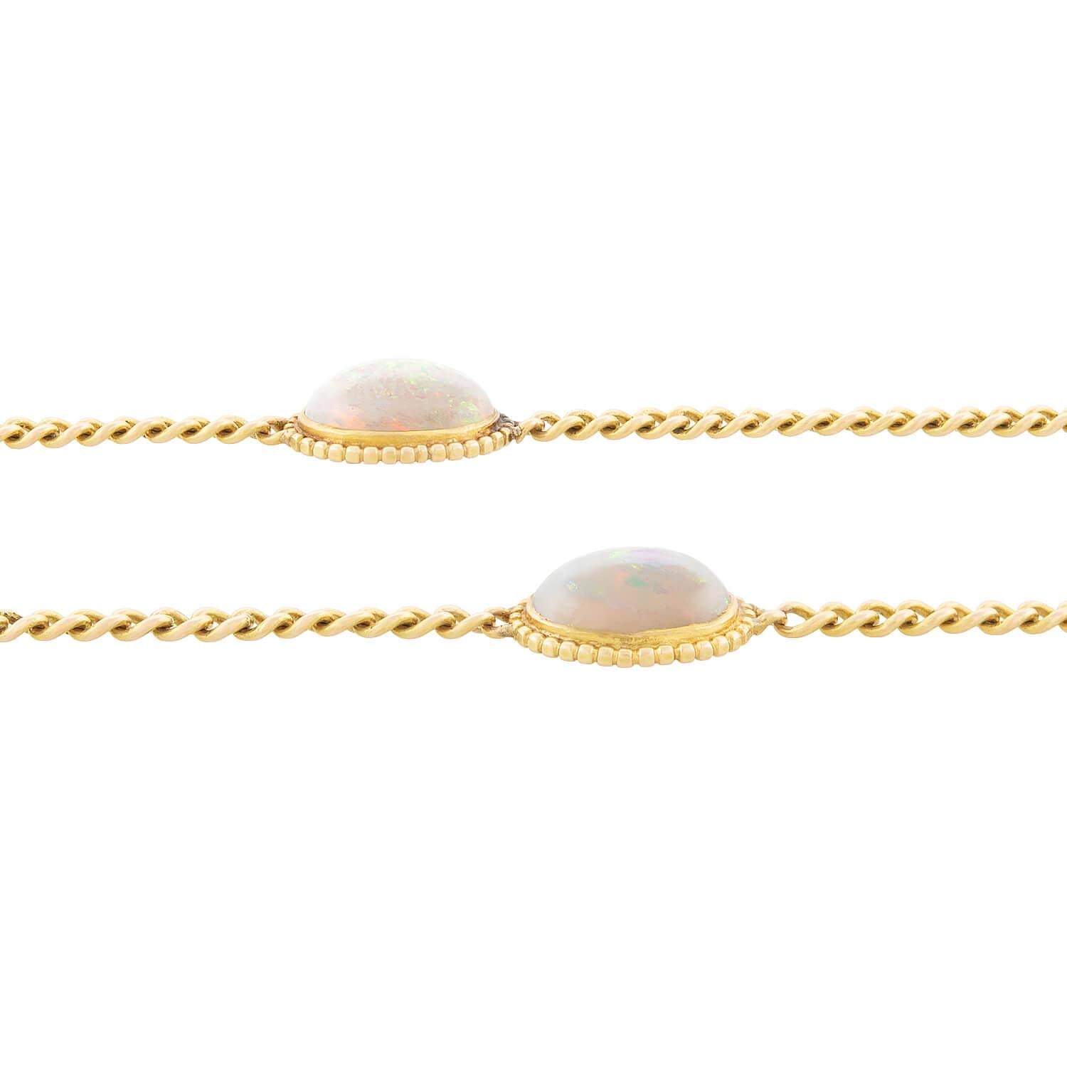 Edwardian 14k Opal Watch Chain