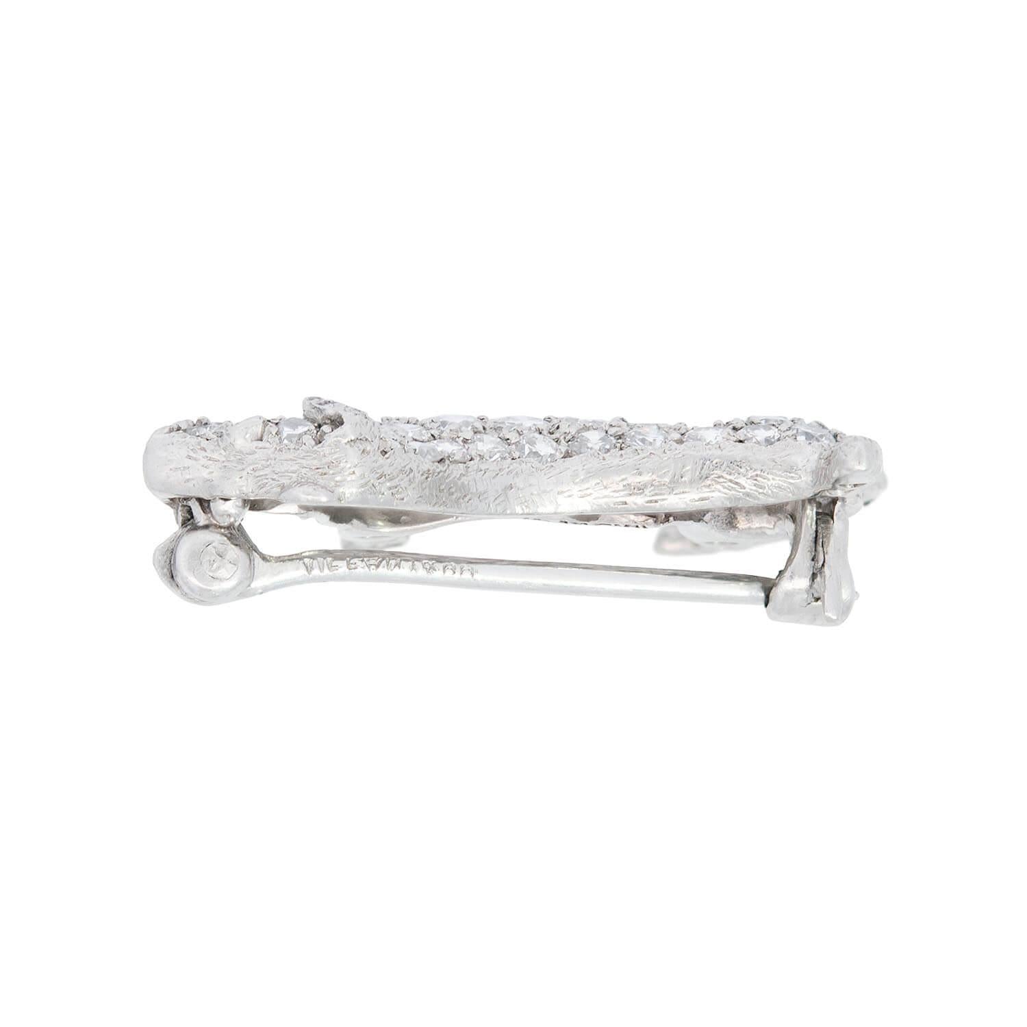 TIFFANY & CO. Art Deco Platinum Diamond and Ruby Terrier Pin