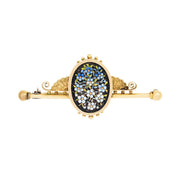 Victorian 15k Floral Micro Mosaic Pin