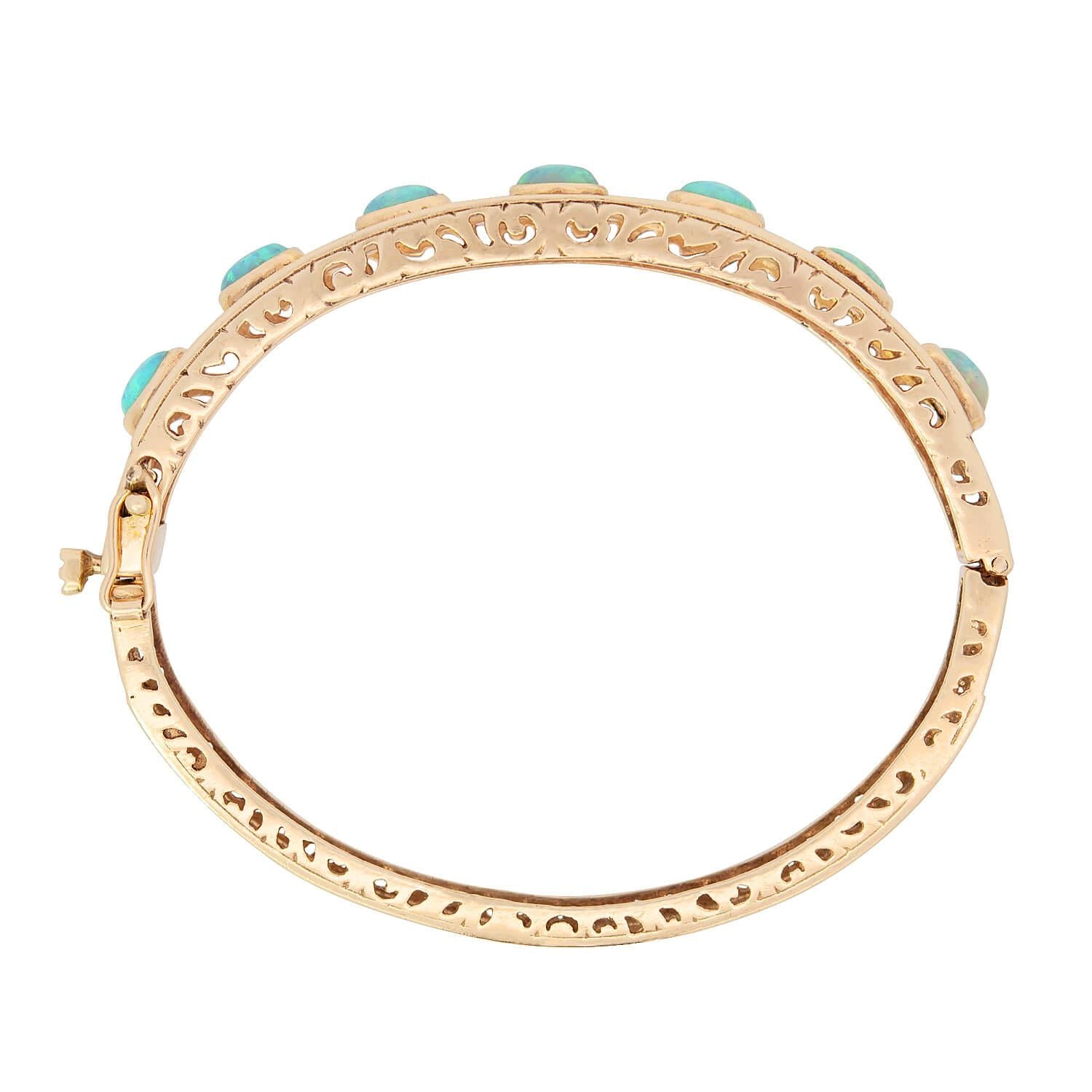 Retro 18k Opal Bangle