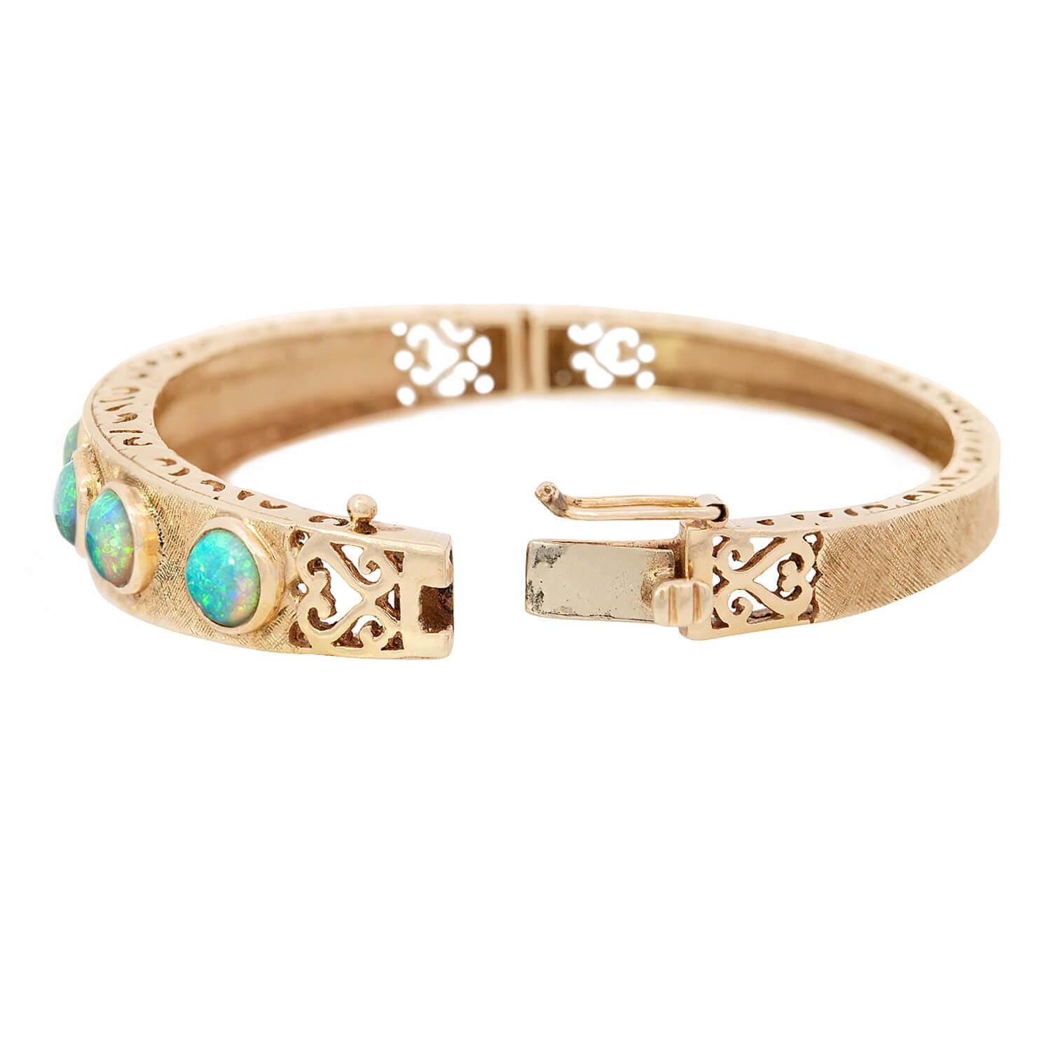 Retro 18k Opal Bangle