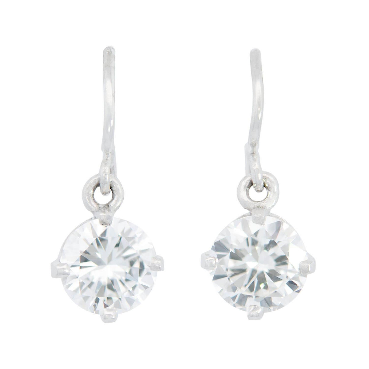 Estate Platinum Diamond Drop Earrings