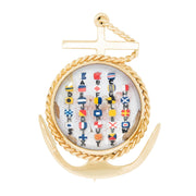 Estate 14k Essex Crystal Nautical Alphabet Pin/Brooch