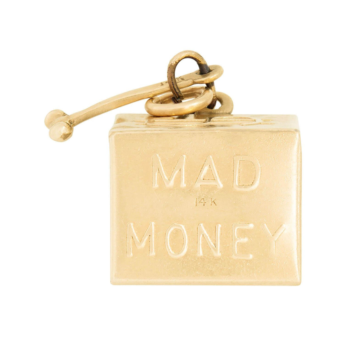 Art Deco 14k "In Case of Emergency Break Glass" Dollar Charm