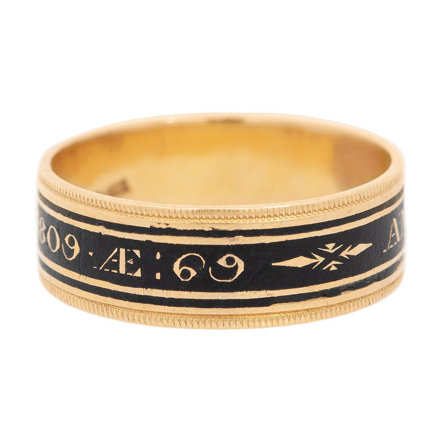 Georgian 18k Enamel Wedding Band