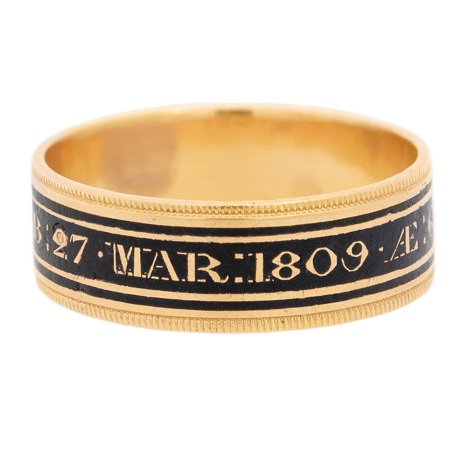 Georgian 18k Enamel Wedding Band