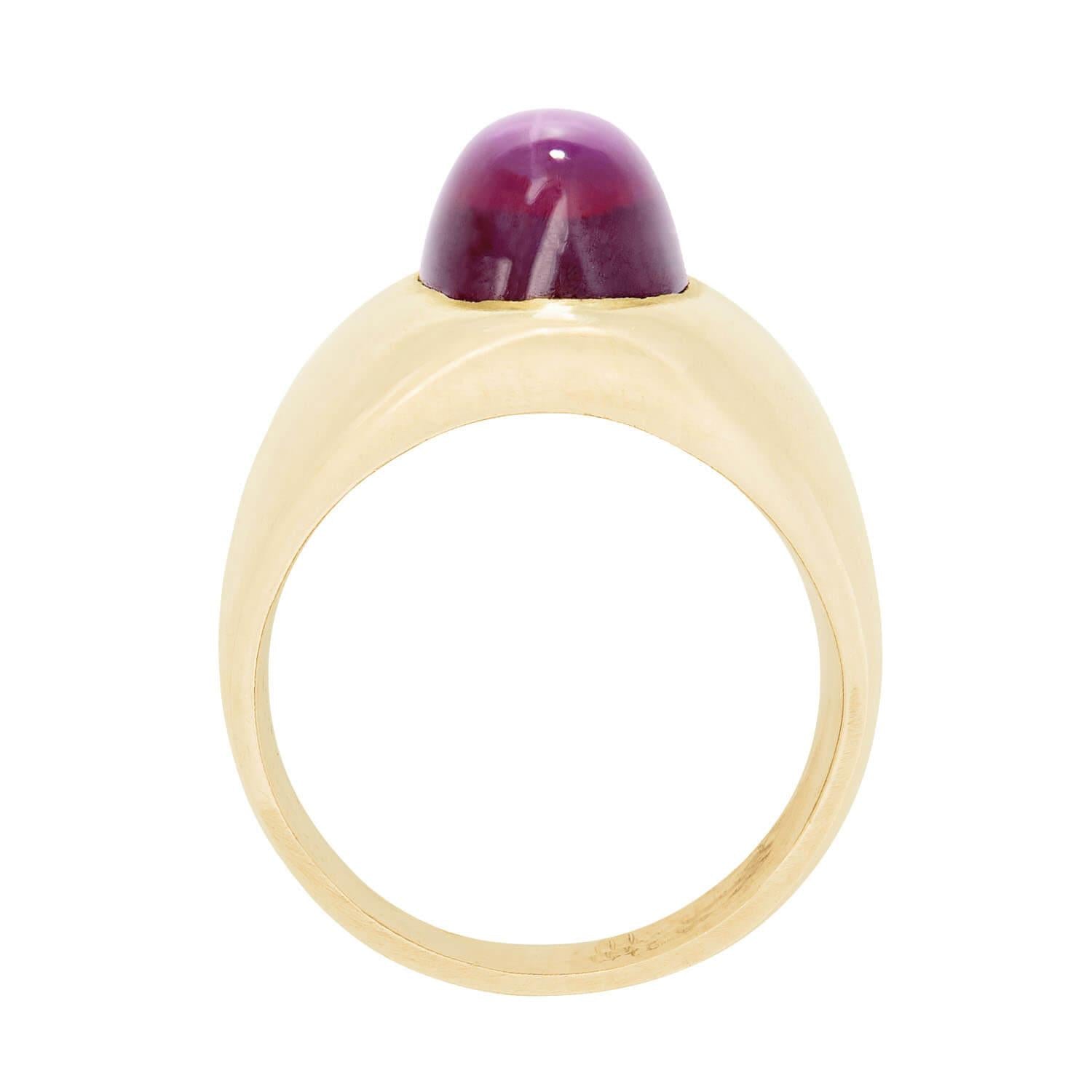 Edwardian 14K Star Sapphire Flush Mount Ring