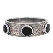 Victorian Sterling Silver Banded Agate Bangle
