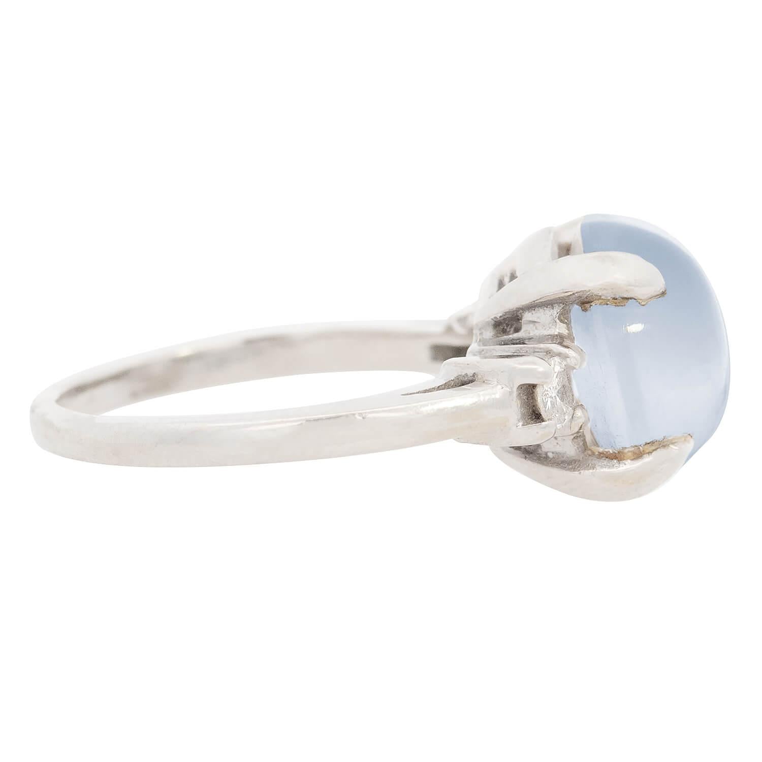 Retro 14k Moonstone & Diamond Ring