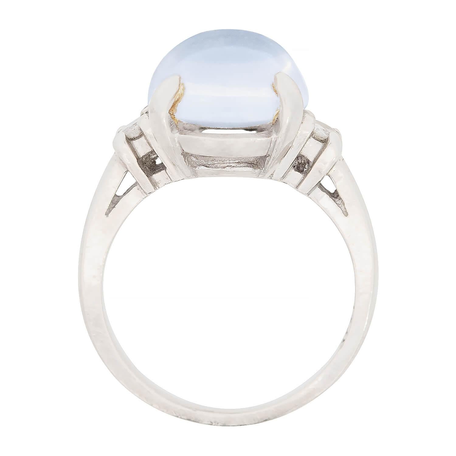 Retro 14k Moonstone & Diamond Ring