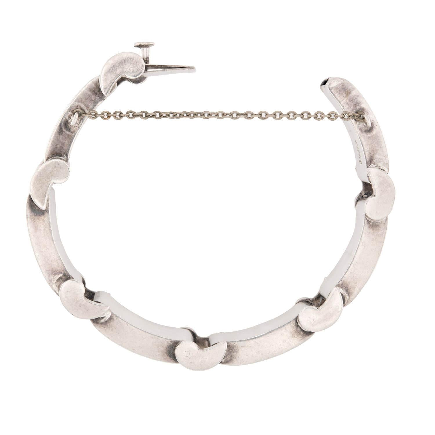 TAXCO Retro Mexican Sterling Silver "Tire Track" Link Bracelet