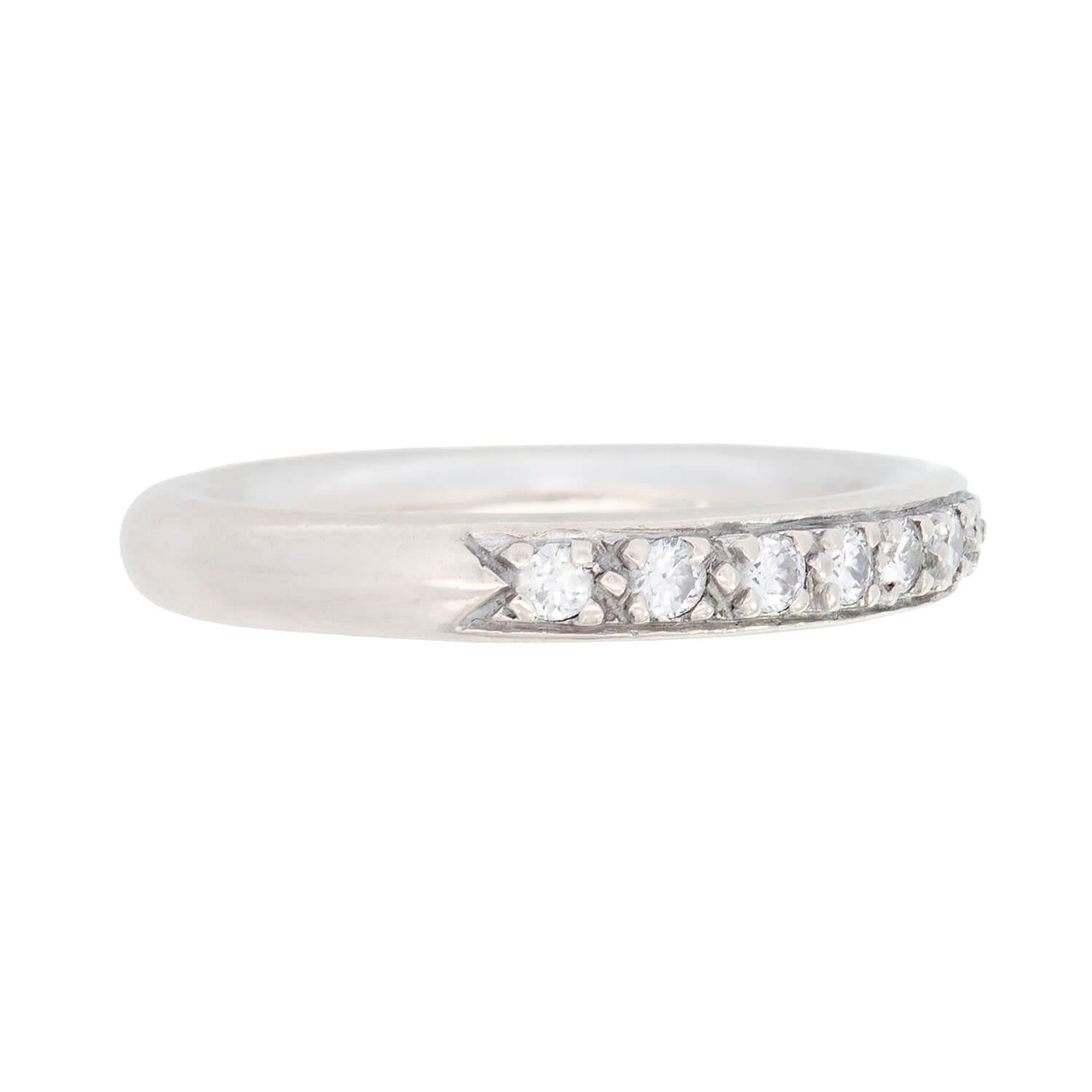 Estate Platinum Diamond Eternity Half Band