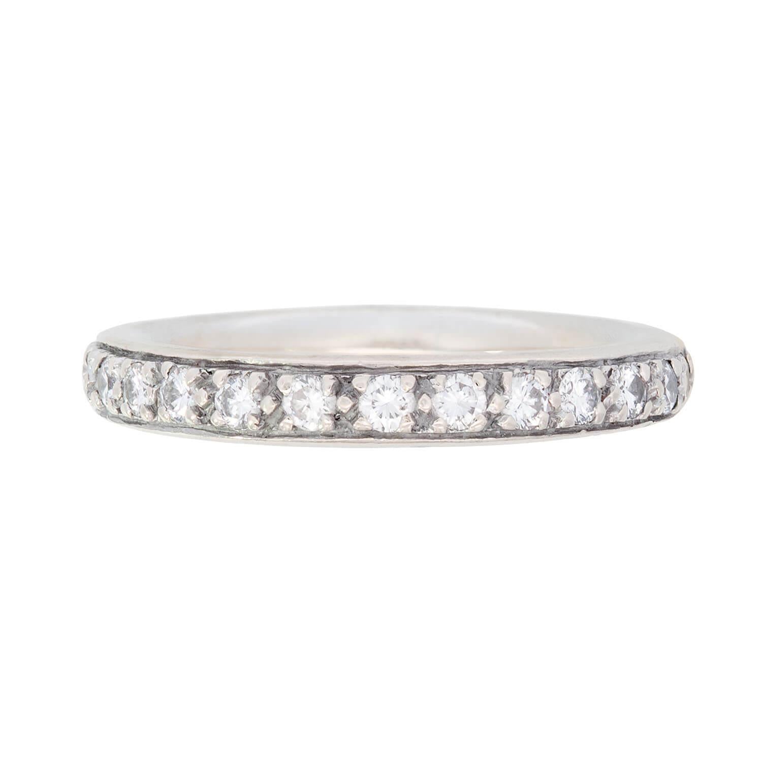 Estate Platinum Diamond Eternity Half Band