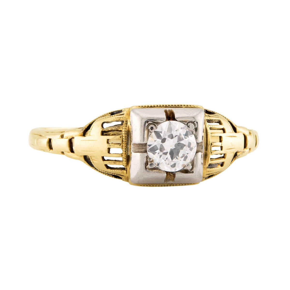 Edwardian 14k/Platinum Diamond Engagement Ring .30ct