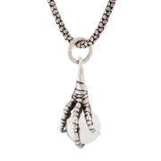 Victorian Sterling Silver Pool of Light Claw Pendant Necklace