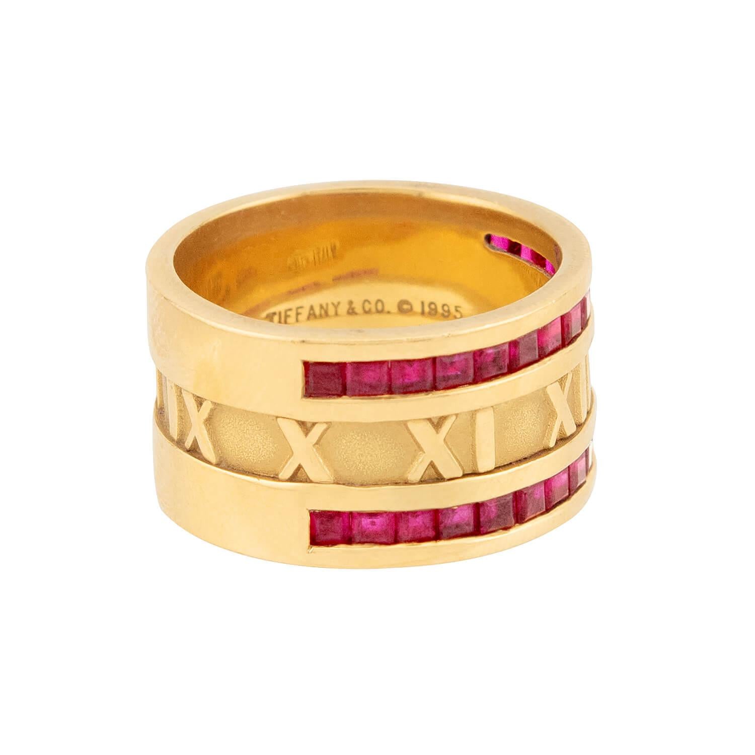 TIFFANY & CO. Estate 18k Ruby Atlas Ring