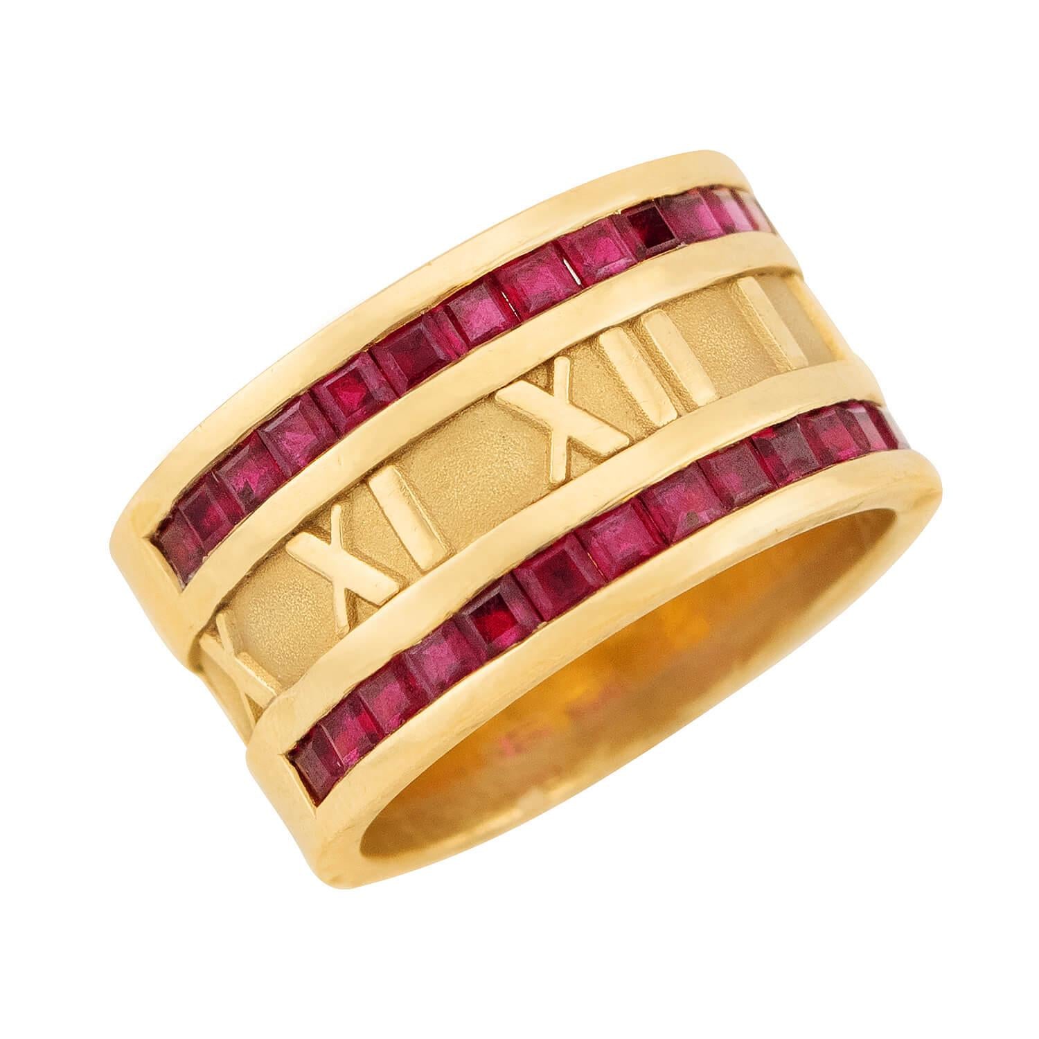 TIFFANY & CO. Estate 18k Ruby Atlas Ring