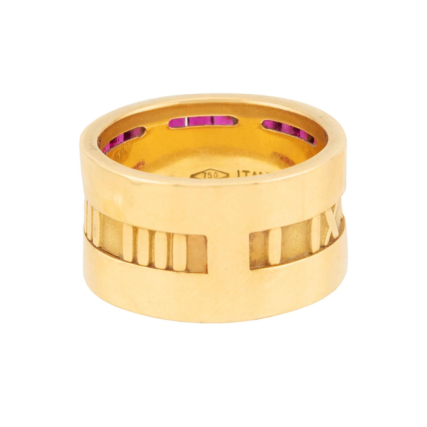 TIFFANY & CO. Estate 18k Ruby Atlas Ring