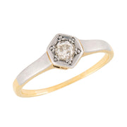 Edwardian 18k & Platinum Diamond Engagement Ring .20ct