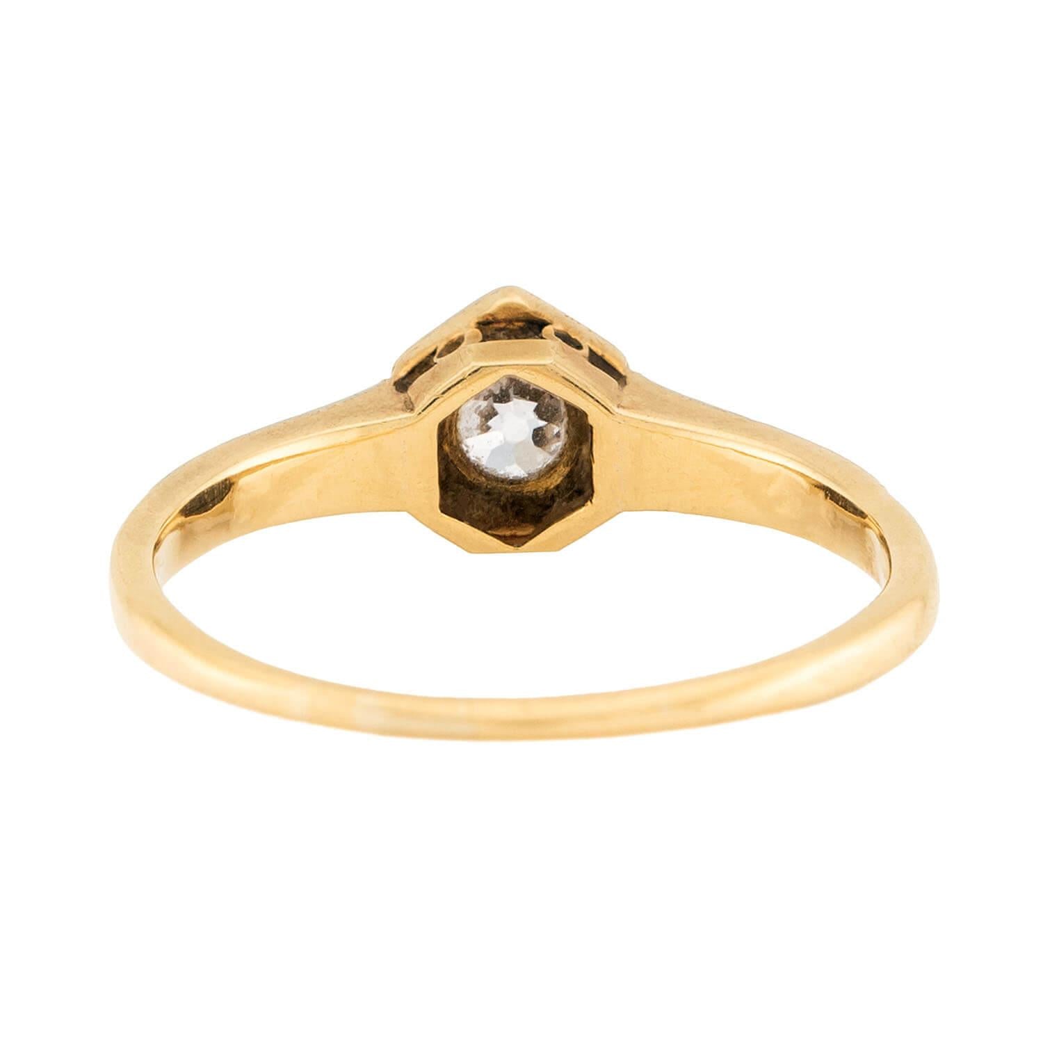 Edwardian 18k & Platinum Diamond Engagement Ring .20ct