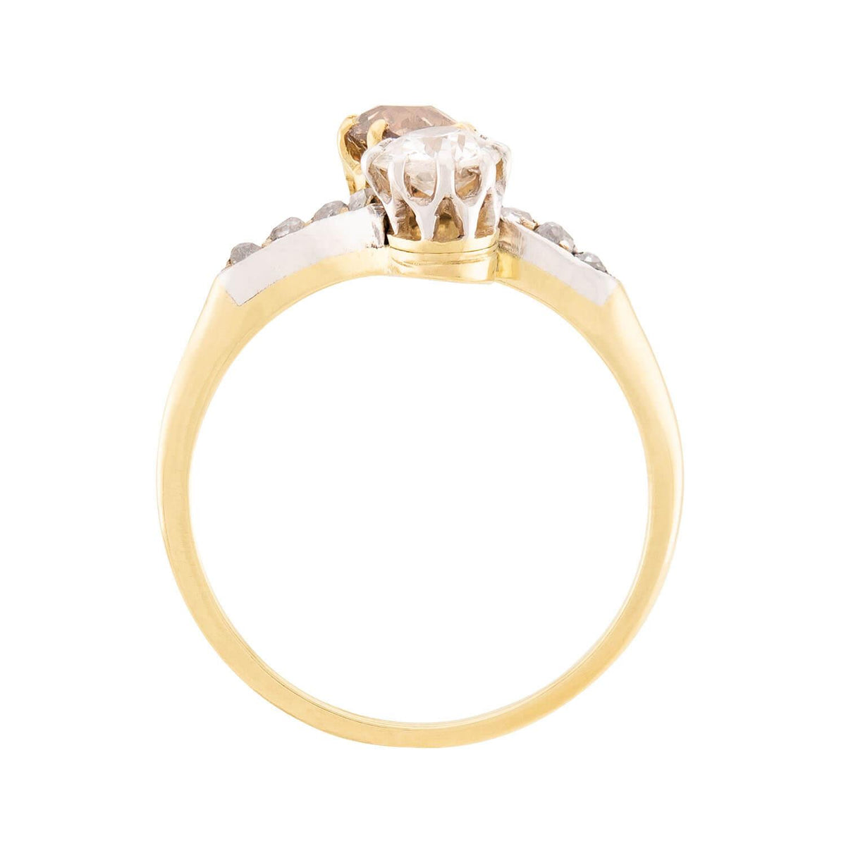 Edwardian 18k Diamond Moi Et Toi Ring