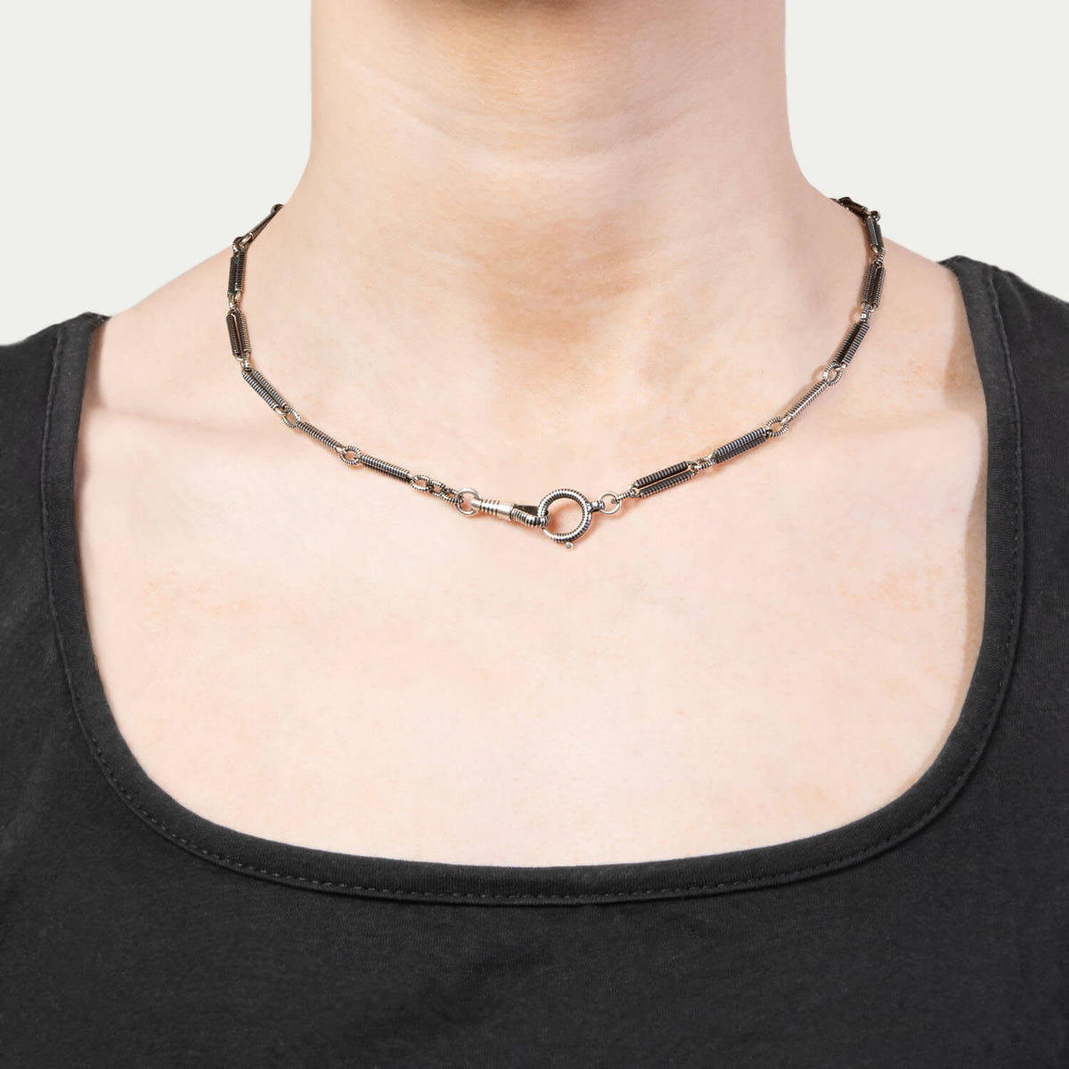 Victorian Silver Niello Chain