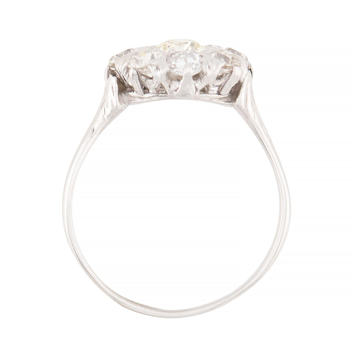 Edwardian 14k Diamond Cluster Ring