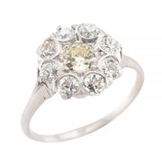 Edwardian 14k Diamond Cluster Ring
