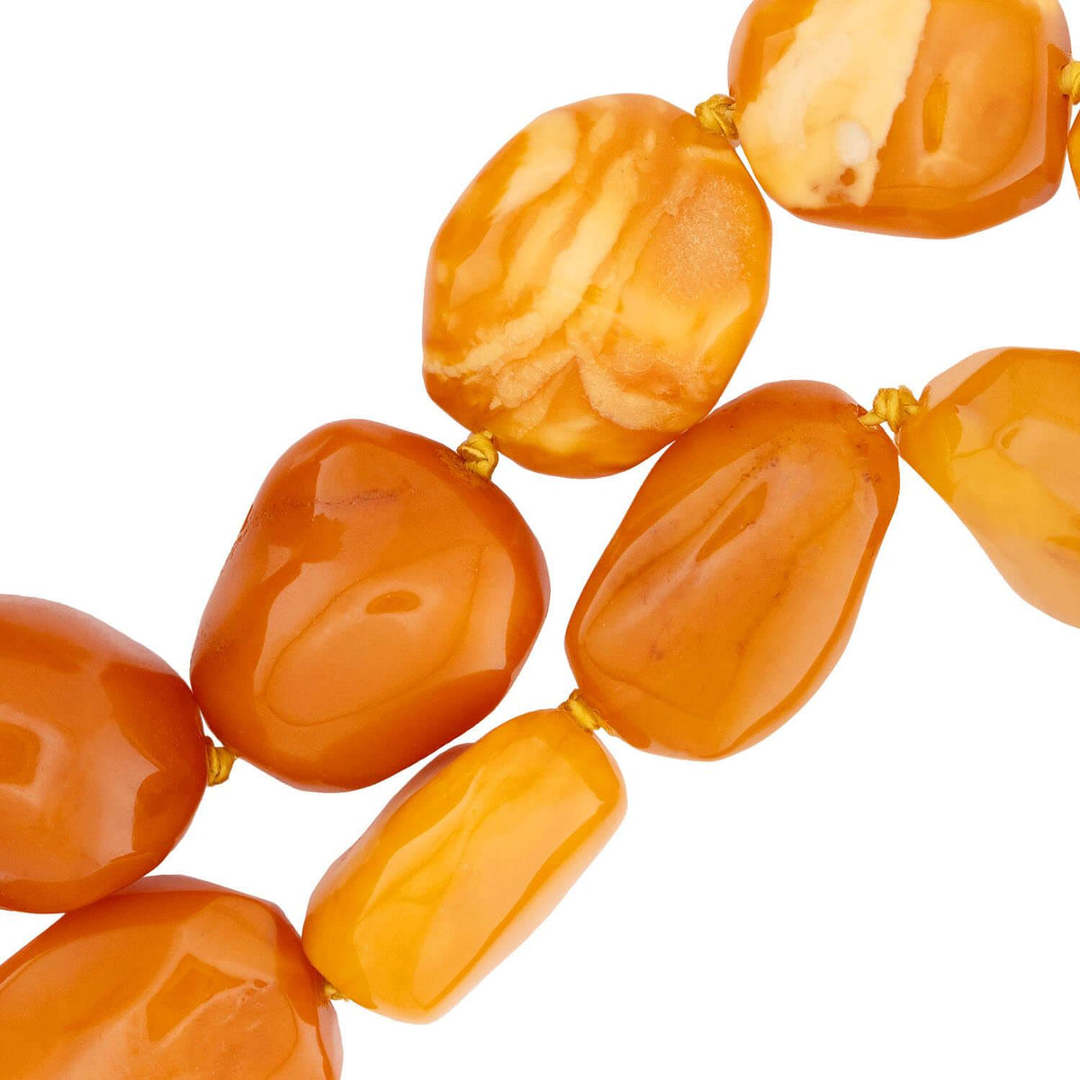Vintage 14k Baltic Butterscotch Bead Necklace 26"