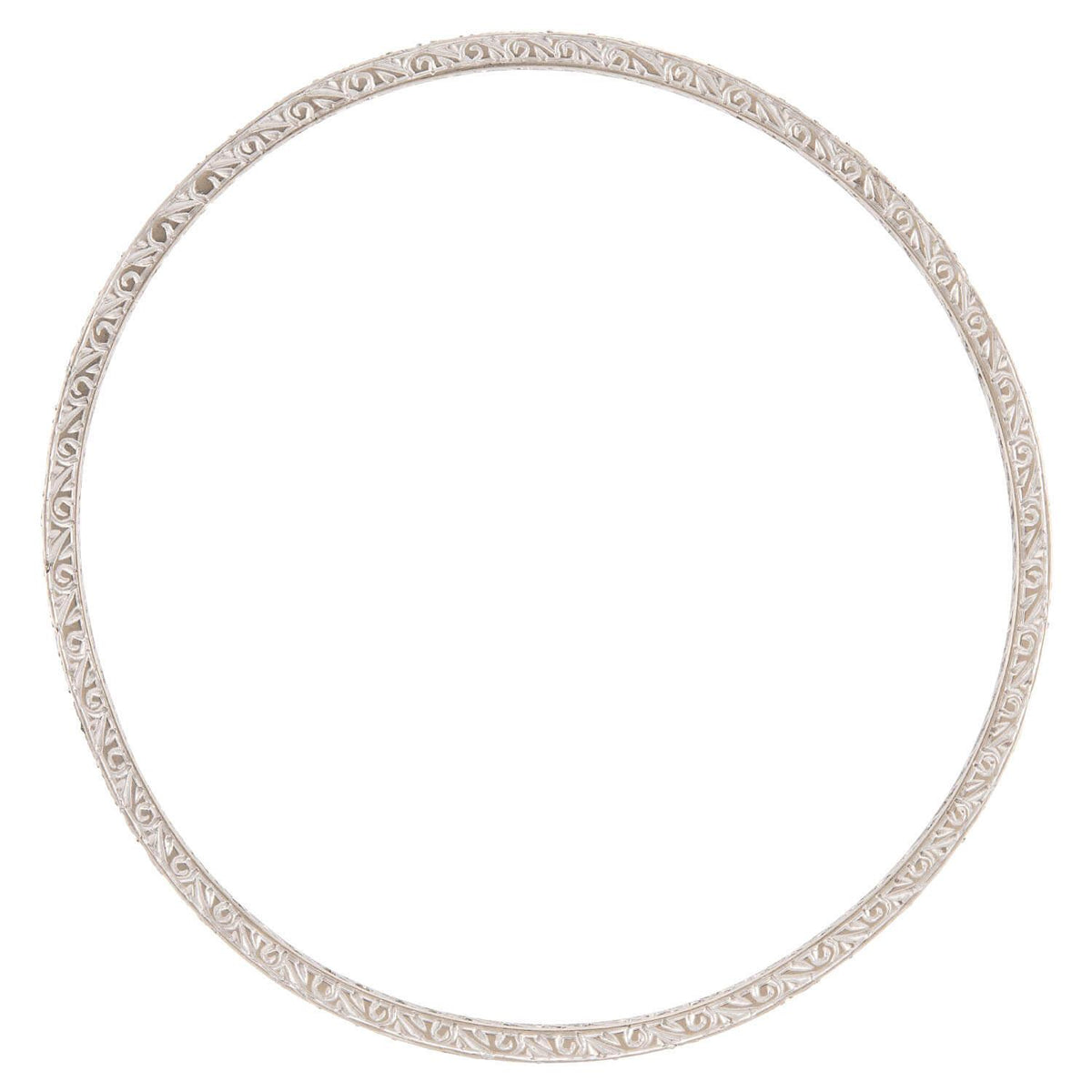 Retro Platinum Diamond Bangle