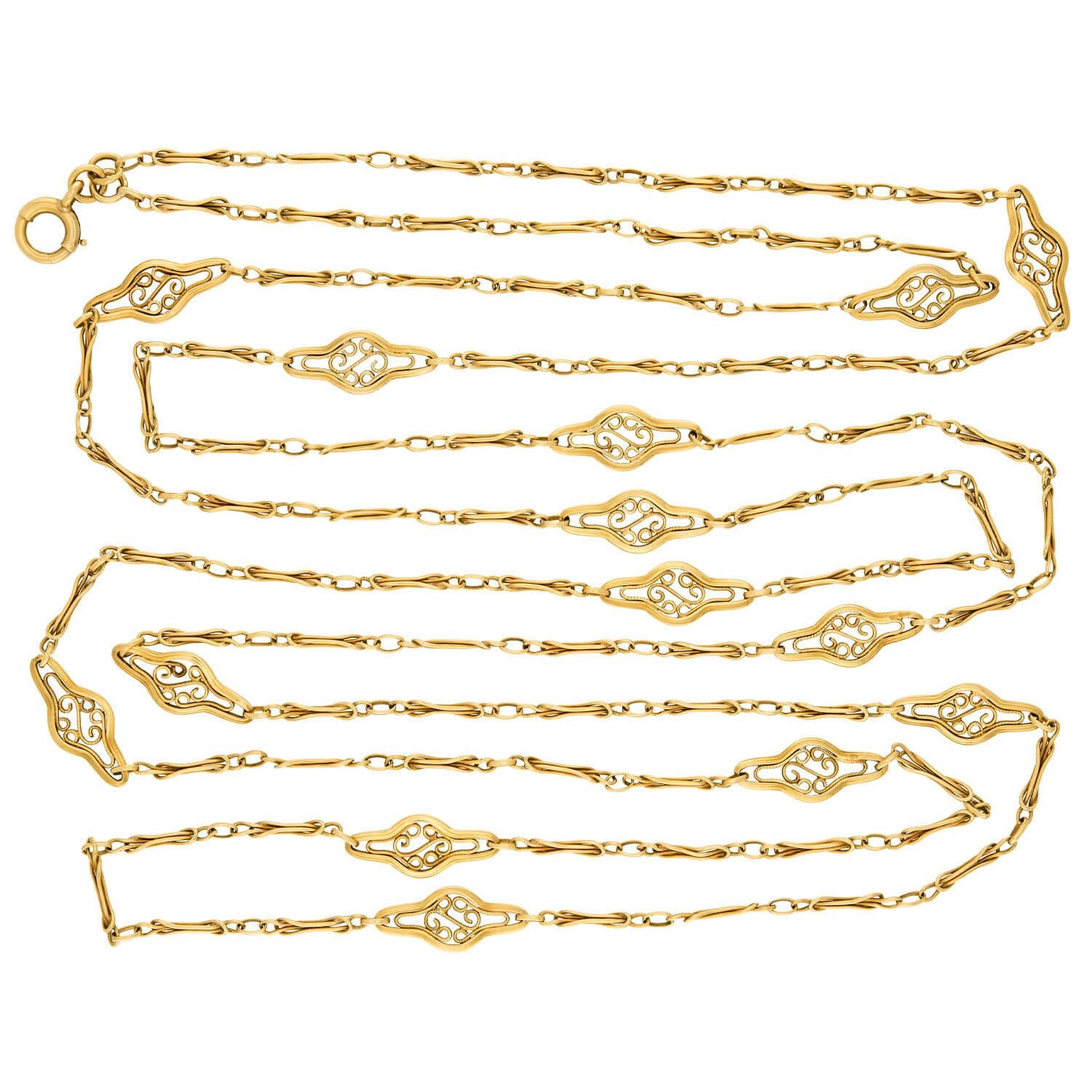 Art Nouveau 18k Chain 60"