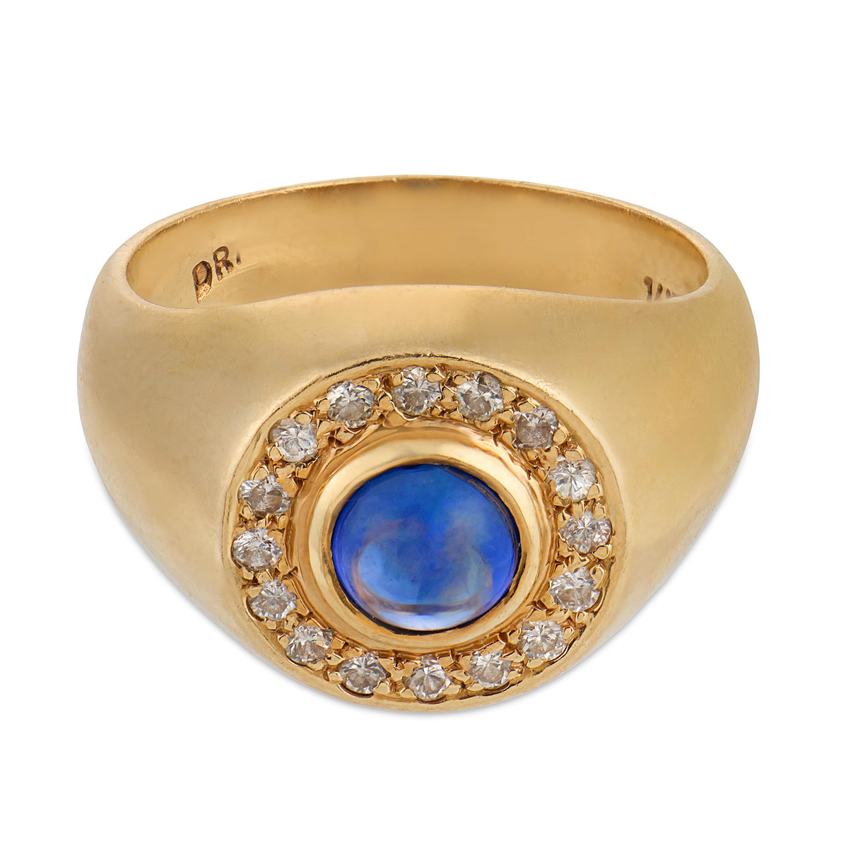 Estate 14k Sapphire & Diamond Halo Ring