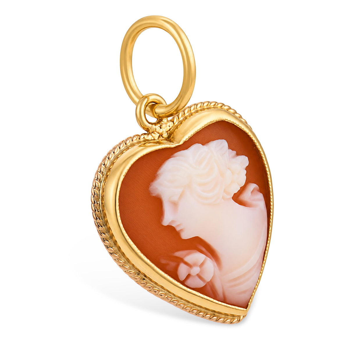 Art Deco 14k Cameo Heart-Motif Pendant/Charm