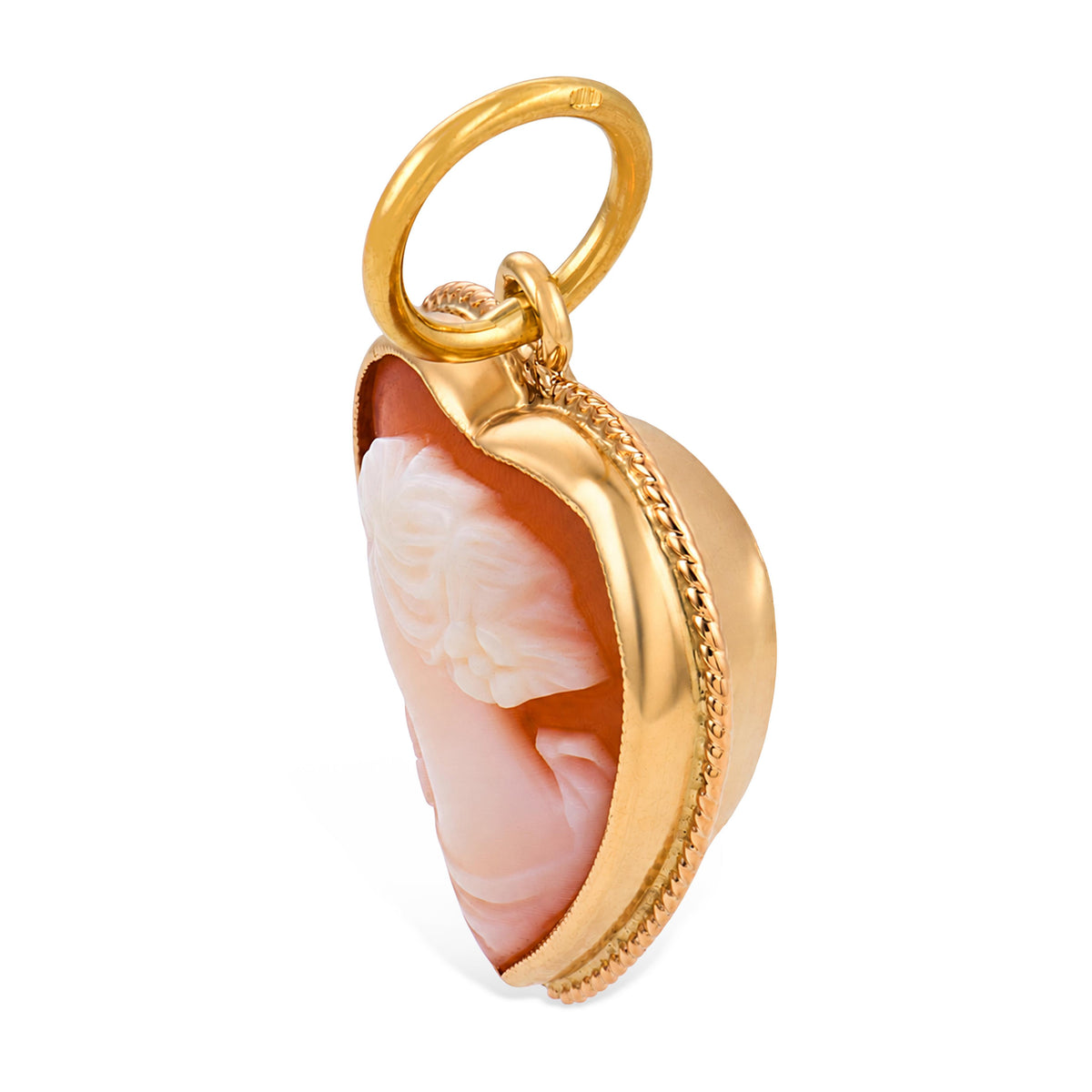 Art Deco 14k Cameo Heart-Motif Pendant/Charm