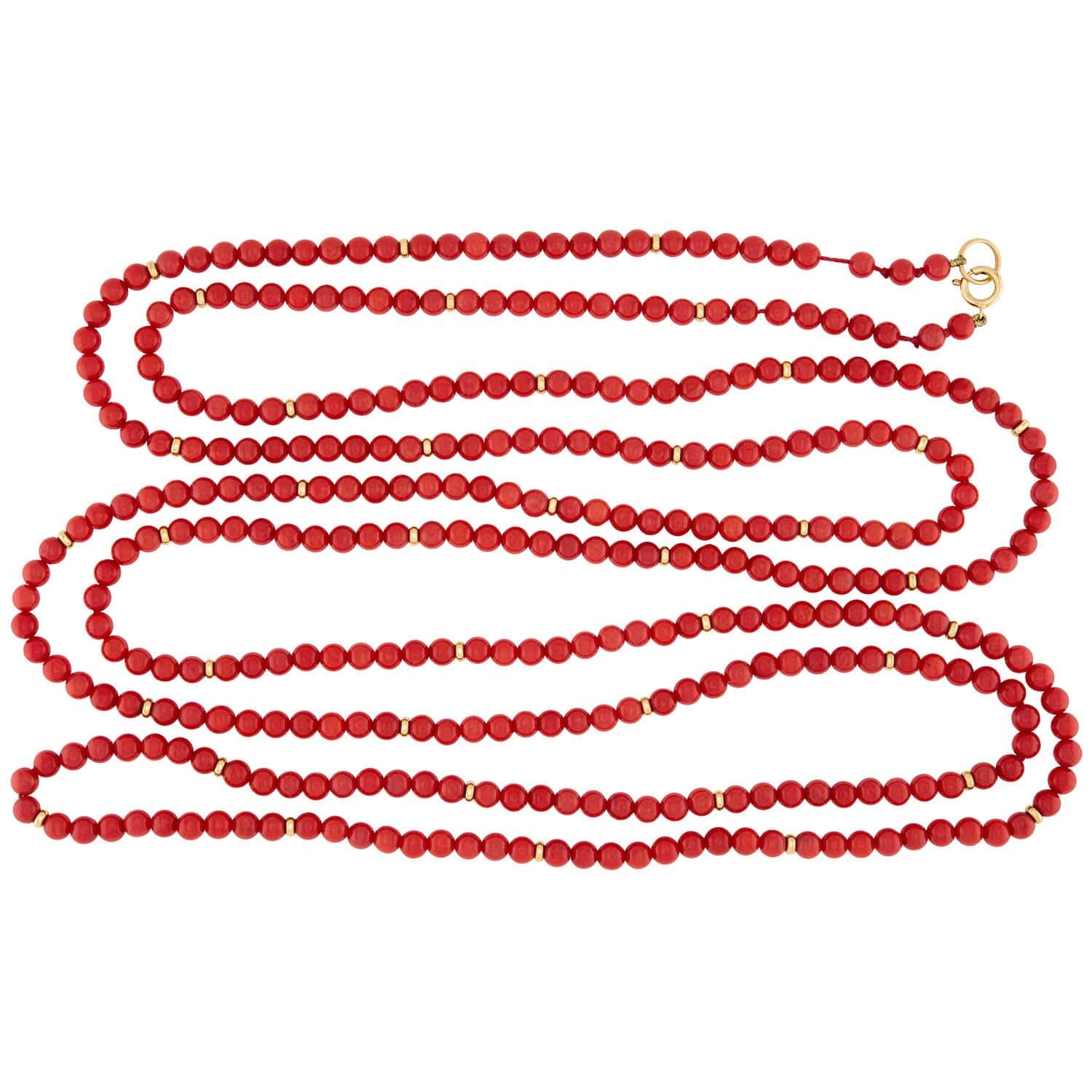 Estate 14k Coral Bead Necklace