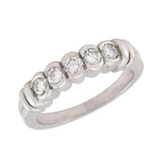 SCOTT K Estate Platinum Diamond Five Stone Ring
