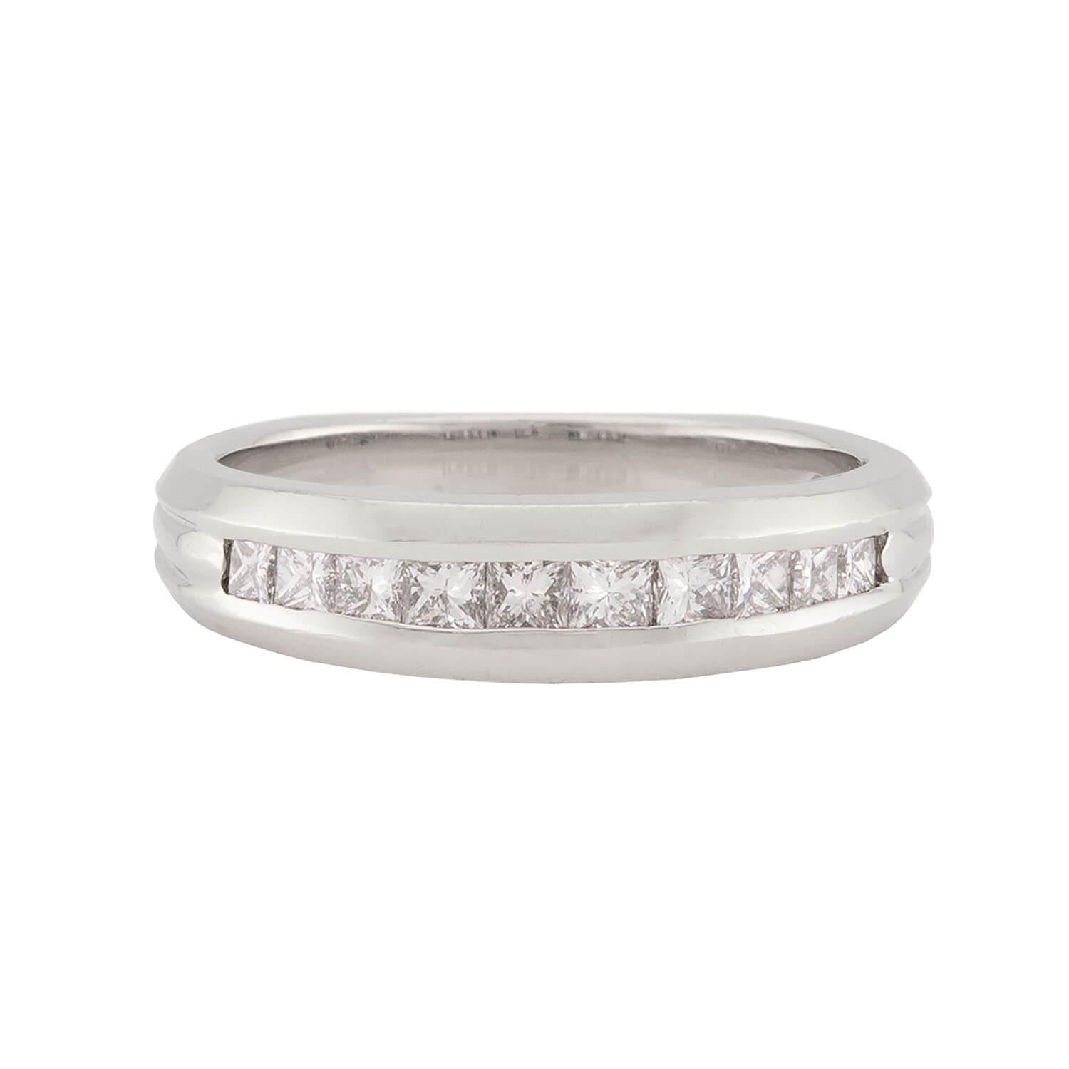 SCOTT K Estate Platinum Diamond  Half Band