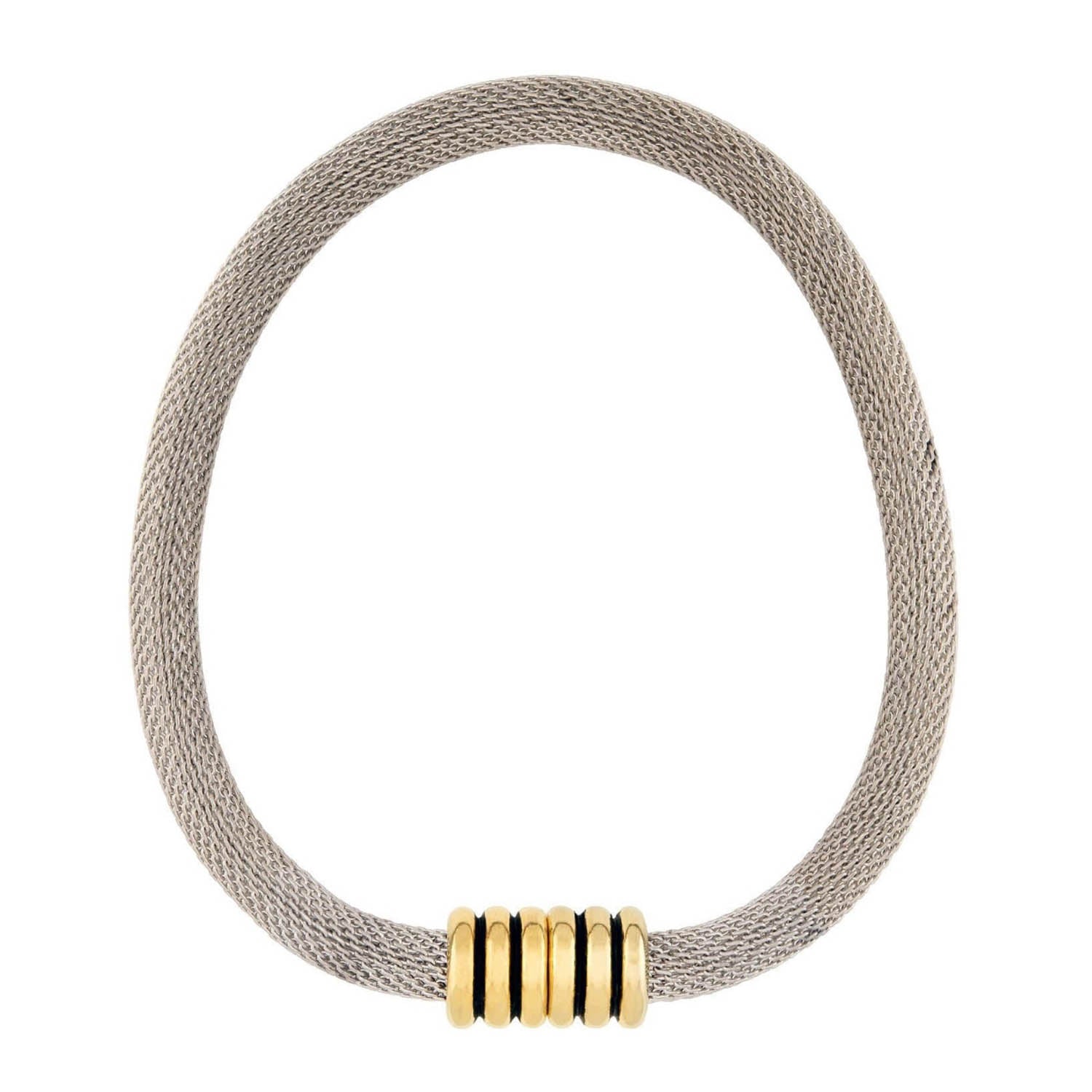 Estate Sterling Silver/18k Mesh Choker