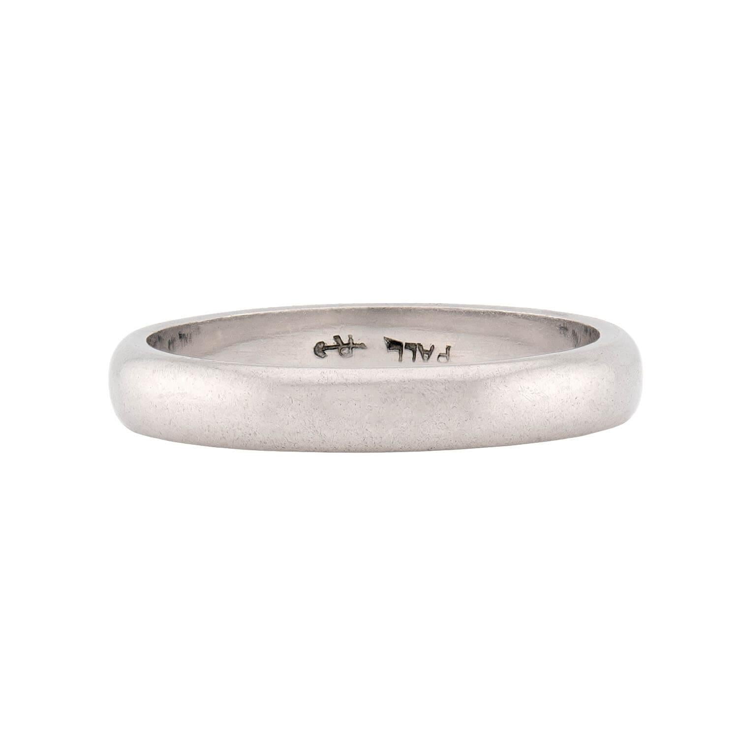 RIKER BROTHERS Art Deco Palladium Wedding Band